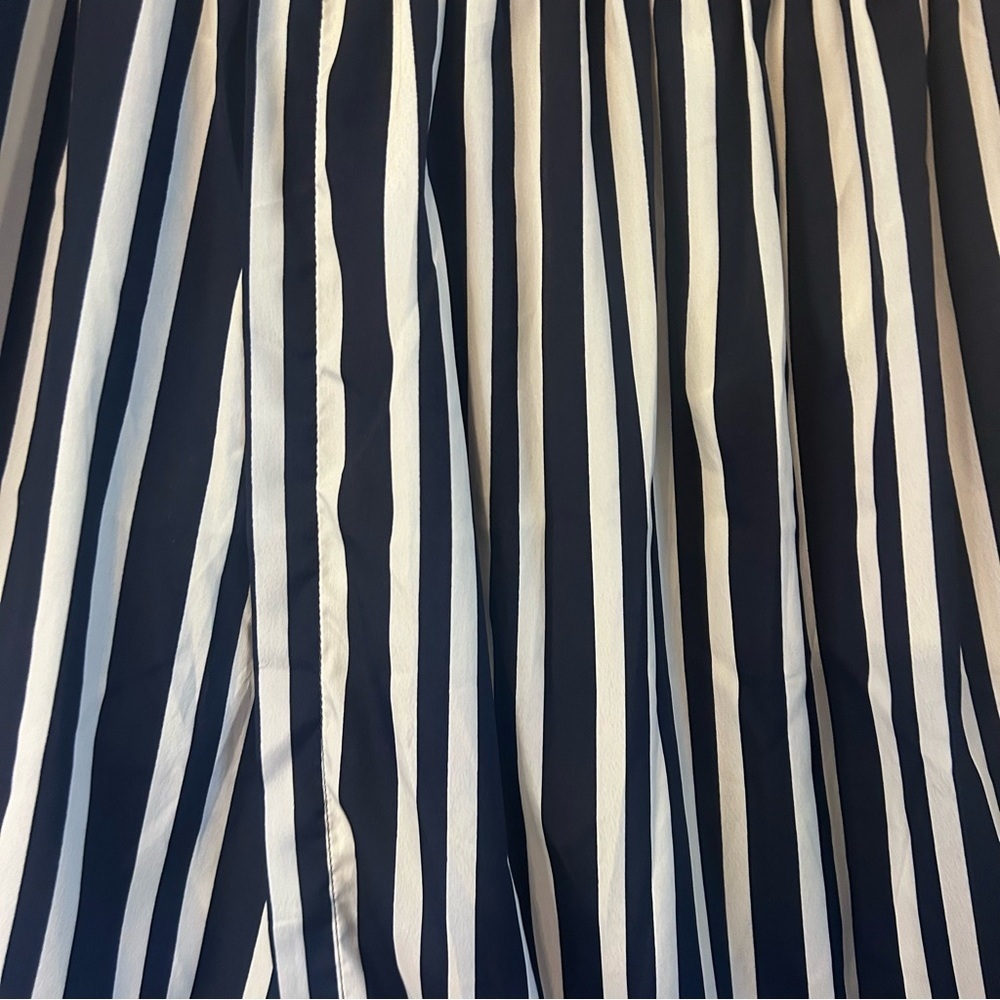 Zara Navy and White Striped Pants - Picture 2 of 14